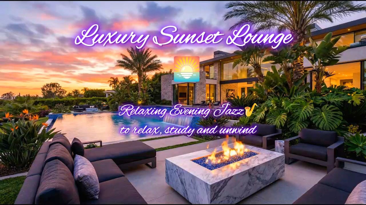 Luxury Sunset Oasis Ambience 🌴 | with Relaxing jazz instrumentals to unwind and relax to.