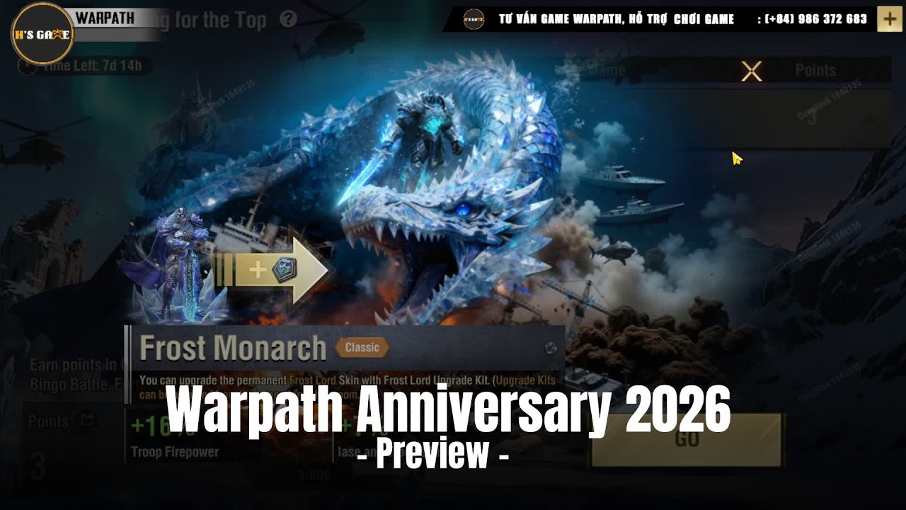 Xem trước sự kiện kỷ niệm Warpath 2026 | Warpath v13.4