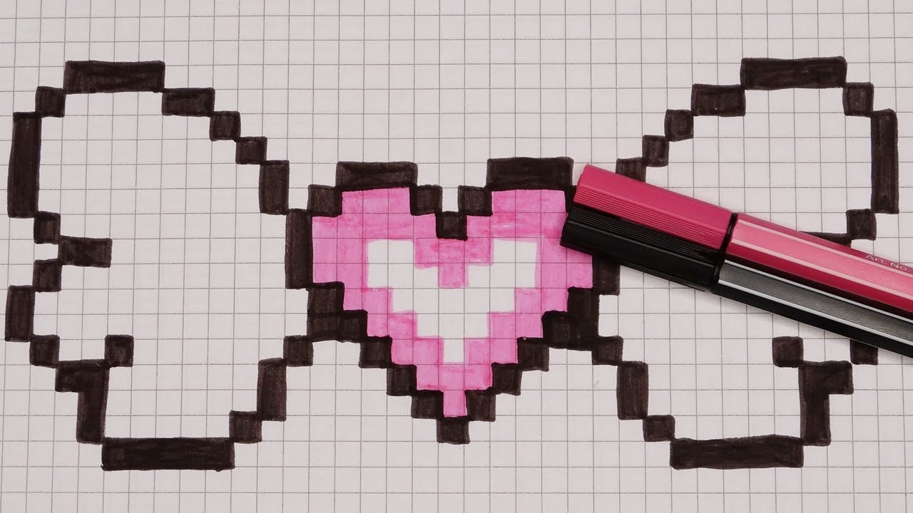DIY Handmade Pixel Art | How to draw a Heart with Wings | Valentines Day Mothers Day | Fathers Day