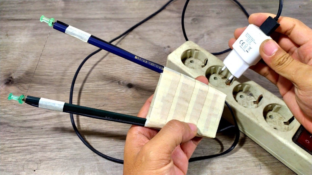 Cara membuat pemotong Styrofoam dari pensil dan charger HP