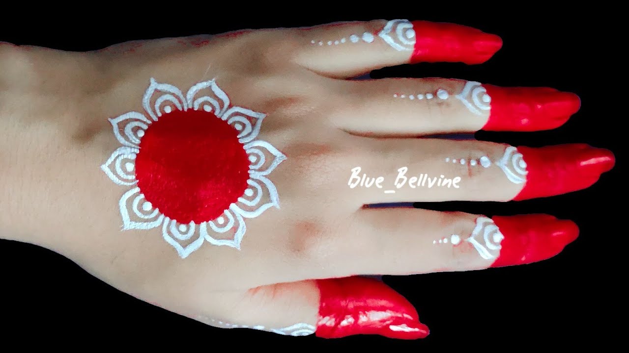 Most Awaited Stylish Alta Design For Back Hand | Alta Design For Diwali, Wedding, Durgapuja
