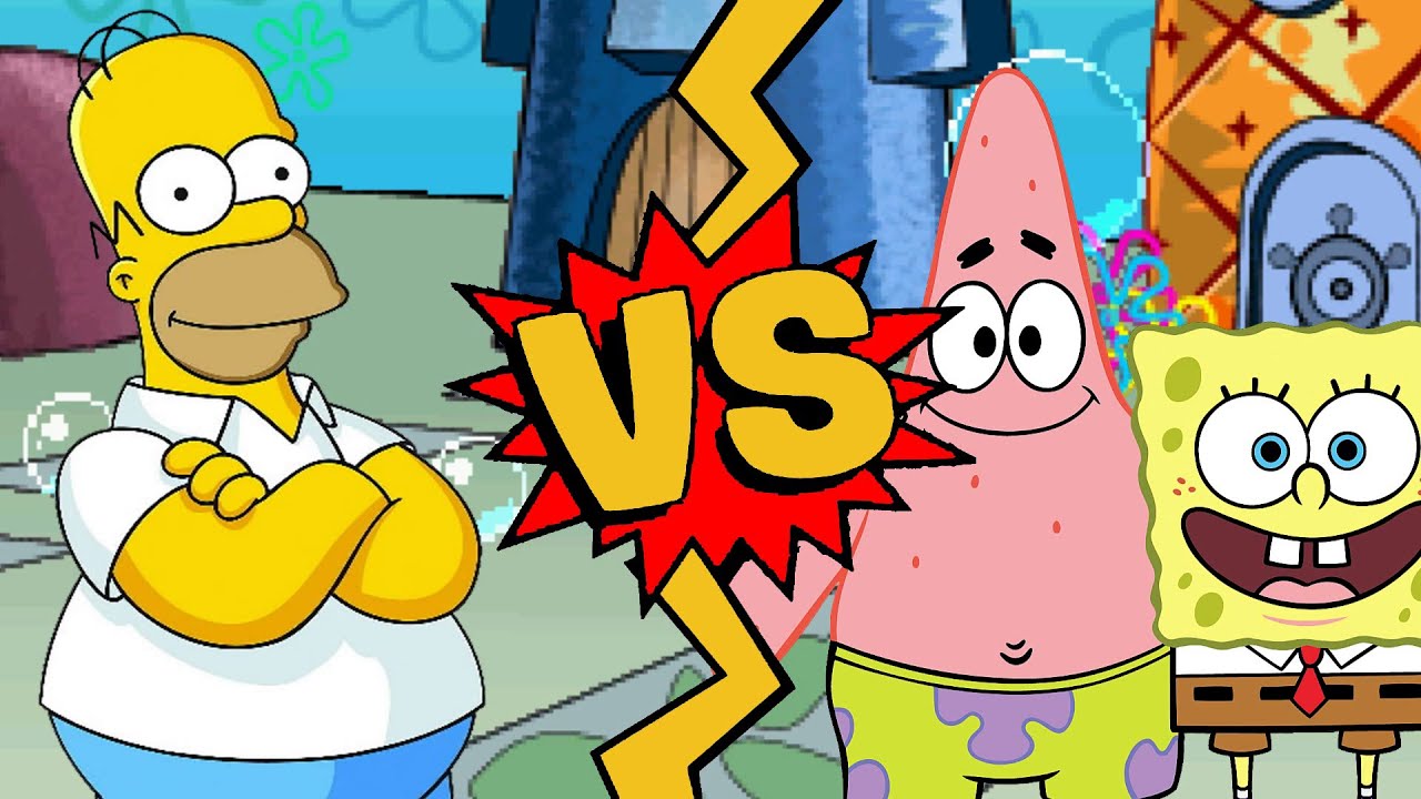 M.U.G.E.N. Battles | Homer Simpson vs SpongeBob/Patrick Star | The Simpsons vs SpongeBob Squarepants