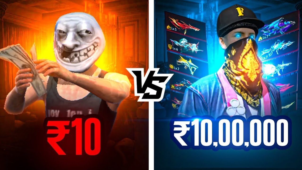 🔥₹10 vs ₹10,00,000 Free Fire ID🤯 | Tomie
