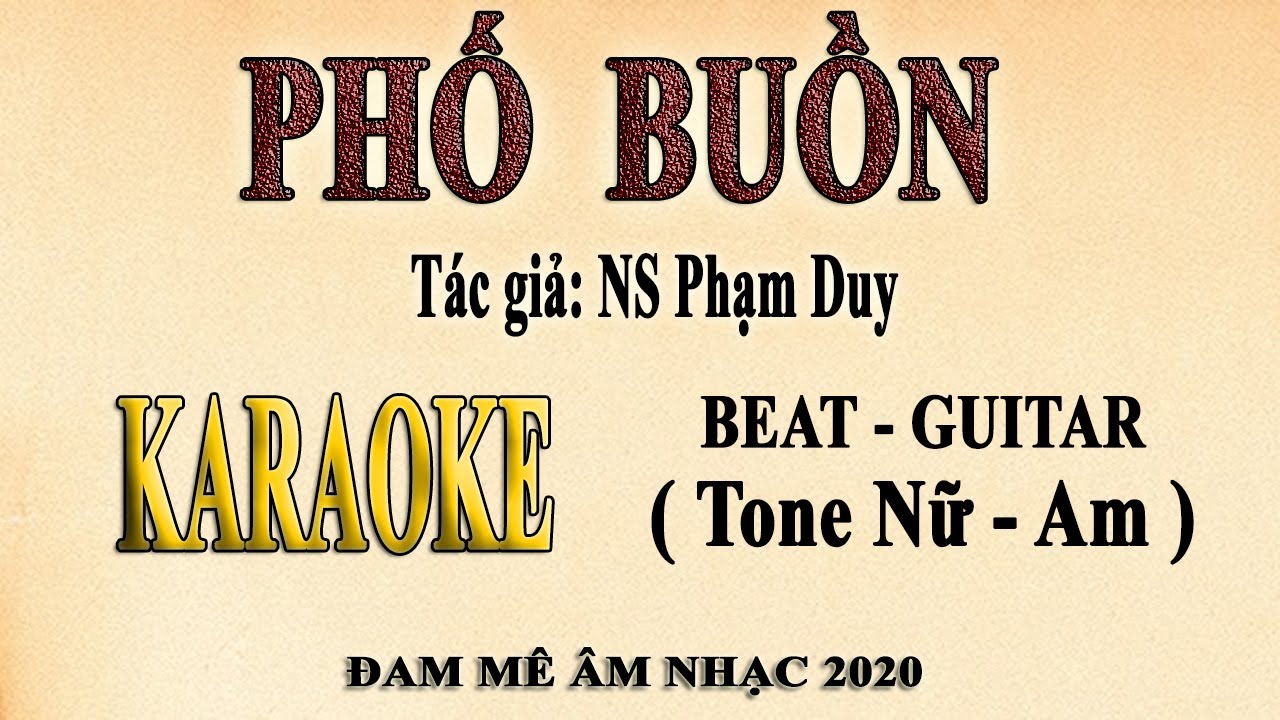 PHỐ BUỒN Karaoke Tone nữ