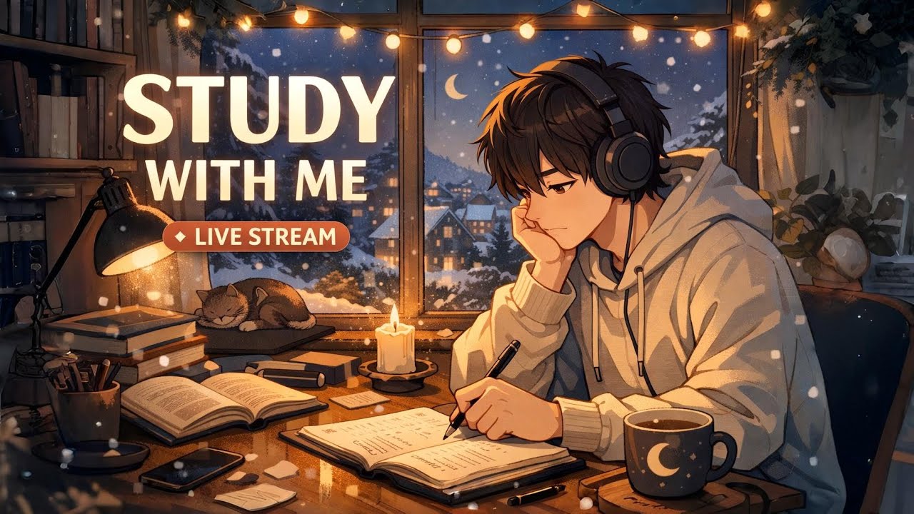 LIVE | 03 HOURS STUDY WITH ME 📖 | (50/10) Pomodoro ⏰ | Calm Rain Sounds 🌧️ | Chat during Breaks