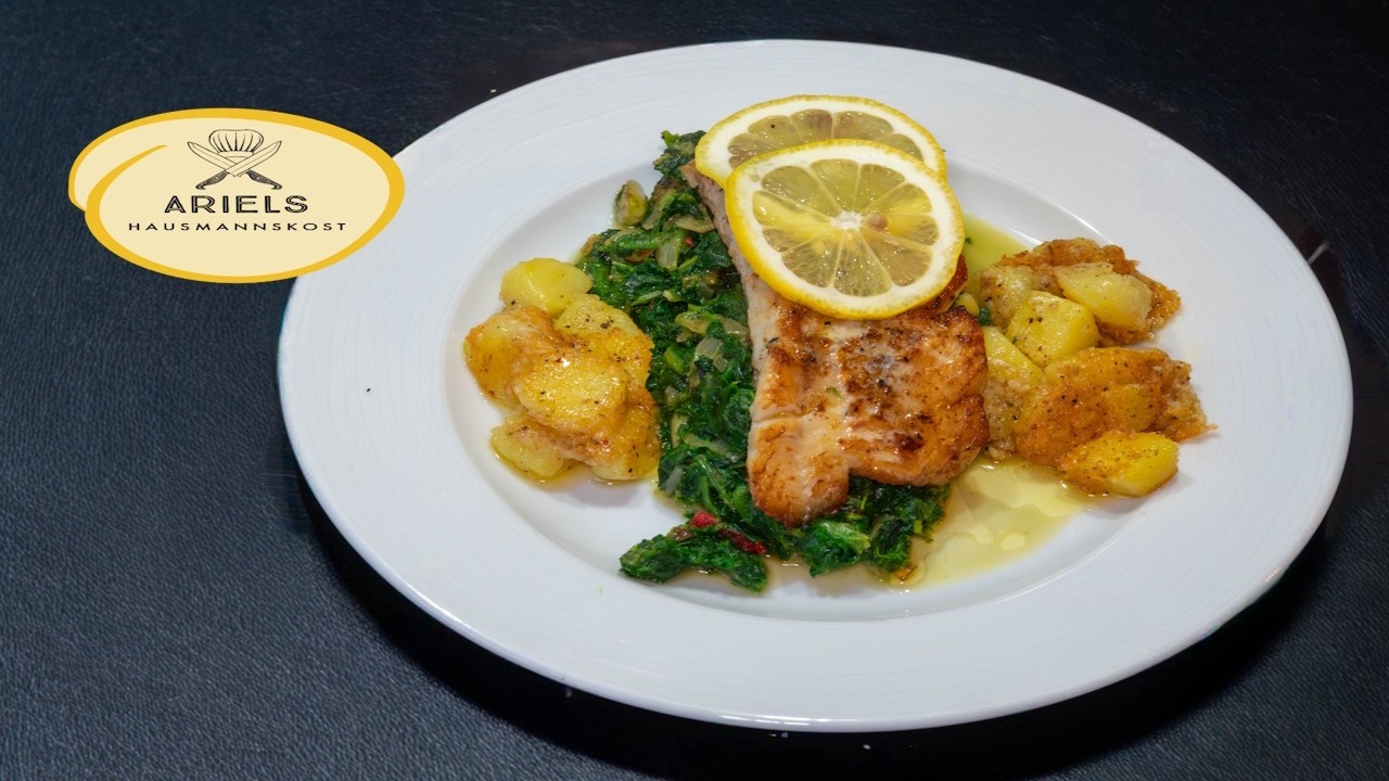 Rotbarschfilet | Spinat | Parmesankartoffeln | Hausmannskost,