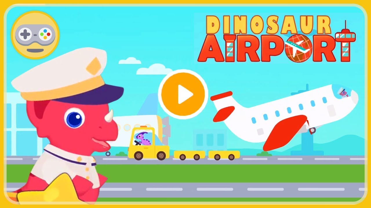 Самолётики для детей - Дино Аэропорт Dinosaur Airport - Динозаврики летают в страны * мультик игра