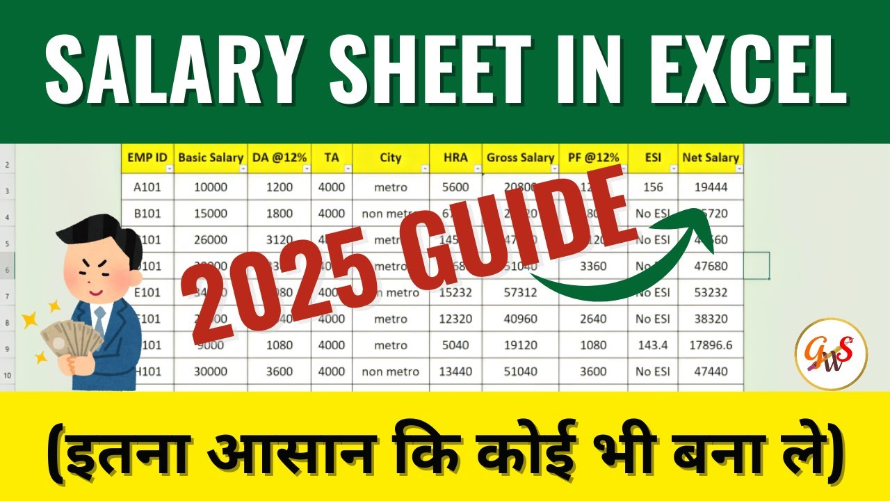 Salary Sheet in Excel | Easy Salary Sheet in Excel | MS Excel