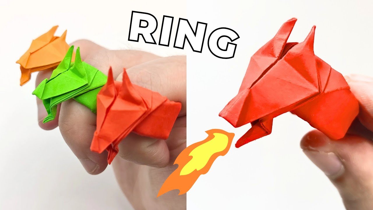 Origami DRAGON RING 🔥 Paper rings tutorial