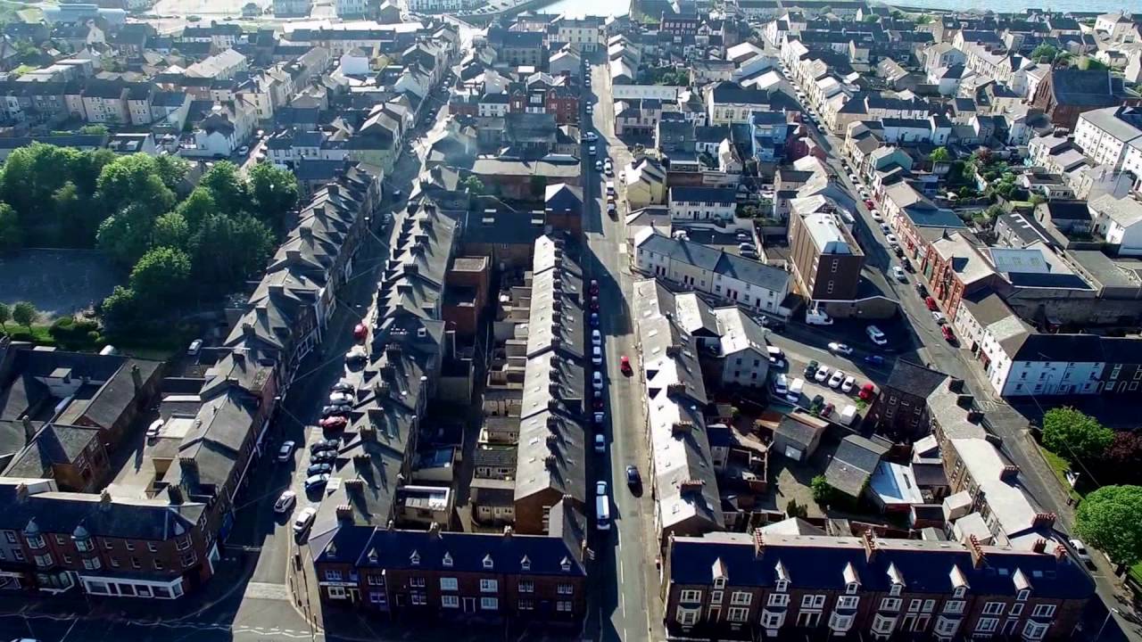 David Amphlett a drones view the town of Maryport Cumbria uk.