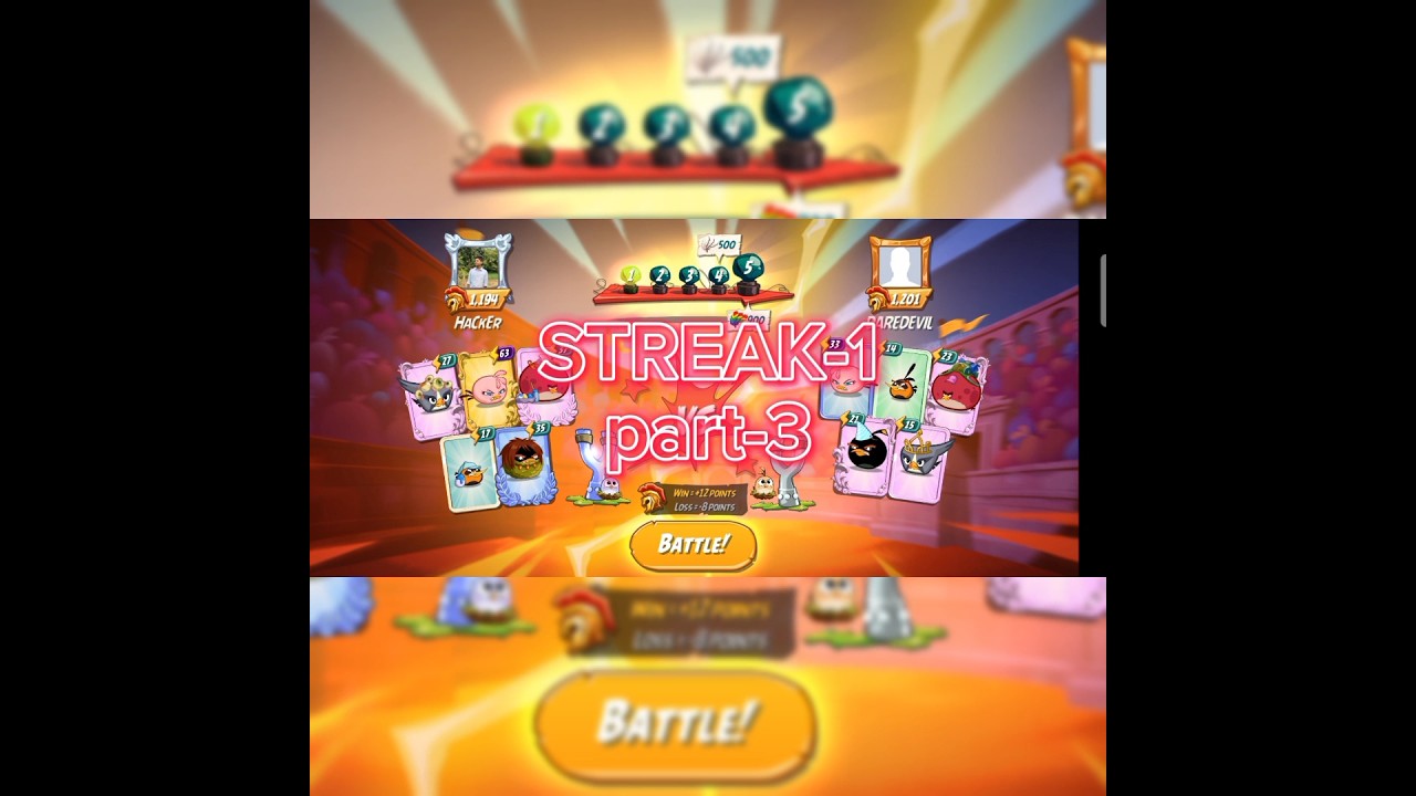 ARENA BATTLE STREAK-1;Part-3 ||Angry Bird 2 Winning full STREAK Video-2 ||