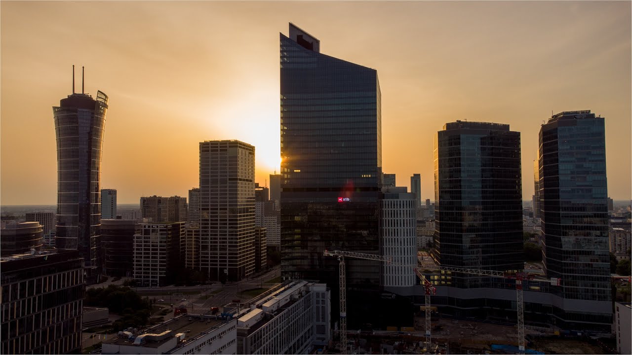 Warsaw cinematic drone view 4K