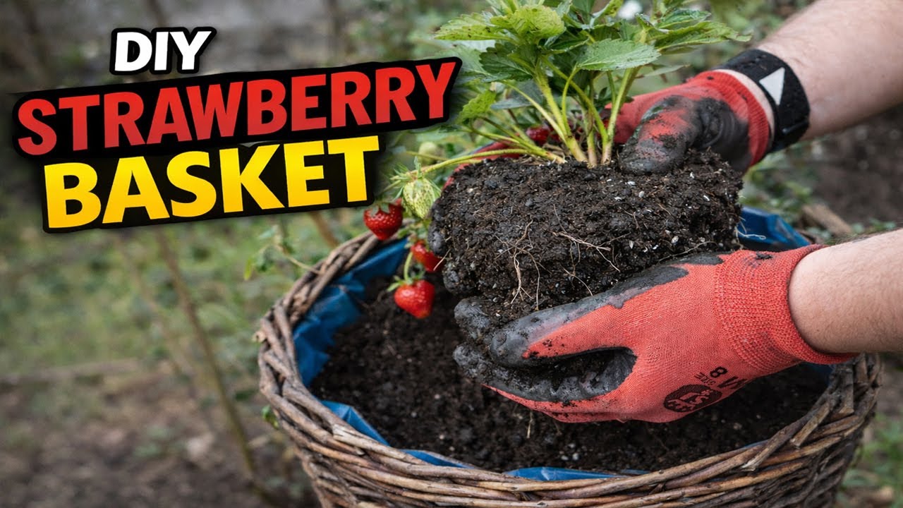 🍓 Hanging Basket Strawberries 🍓 How To Make A Strawberry Hanging Basket 🍓 Grow Them ANYWHERE!