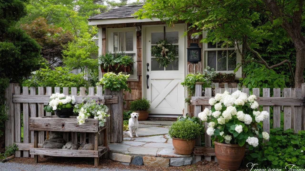 Timeless Farmhouse Elegance 🌿 Small Garden, Rustic Patio & Fence Ideas for Charming Front Yards