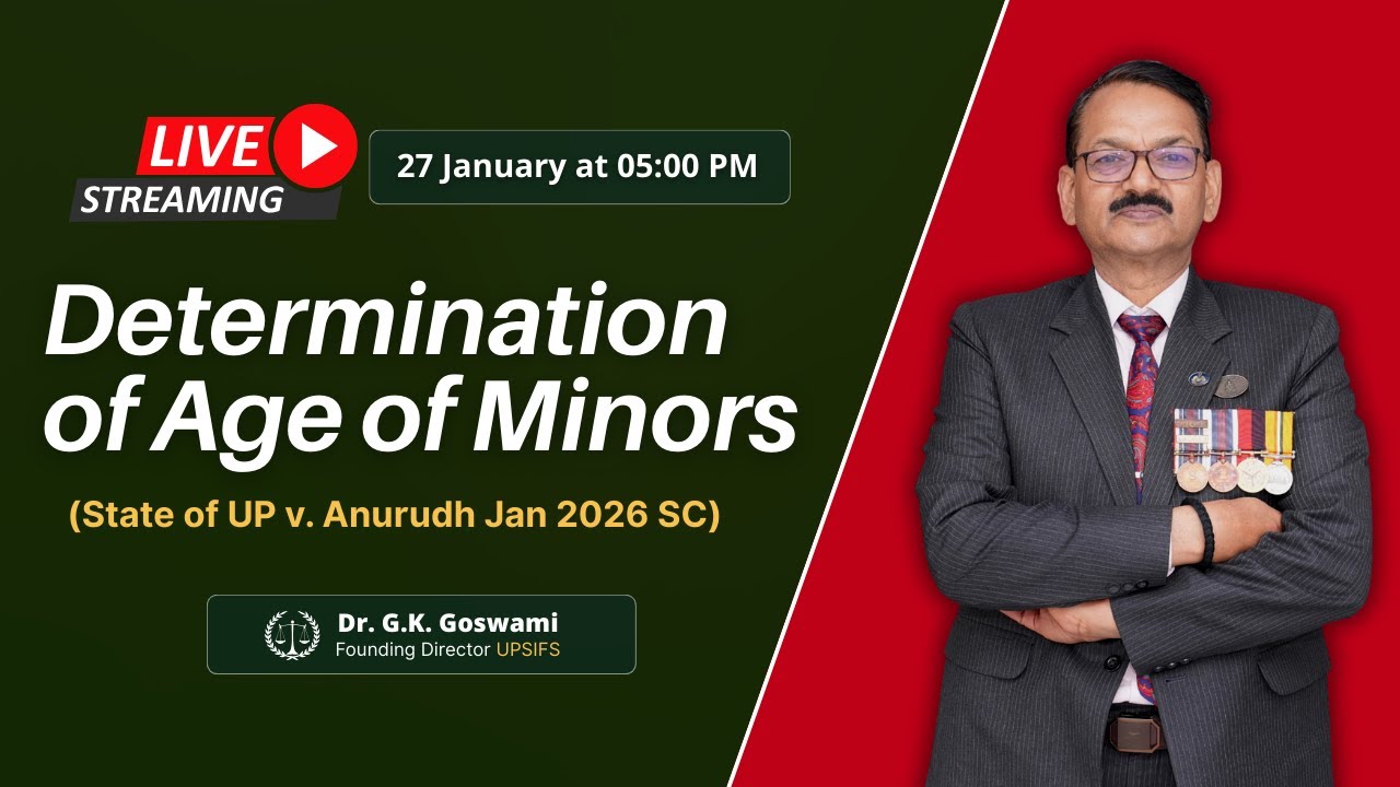 Determination of Age of Minors | (State of UP v. Anurudh Jan 2026 SC)