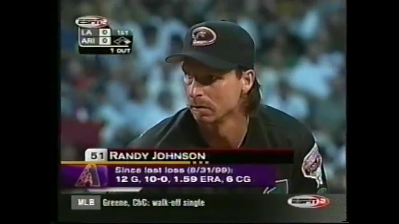 2000 MLB Regular Season ARI vs LAD Randy Johnson先發逐球 MAX99MPH