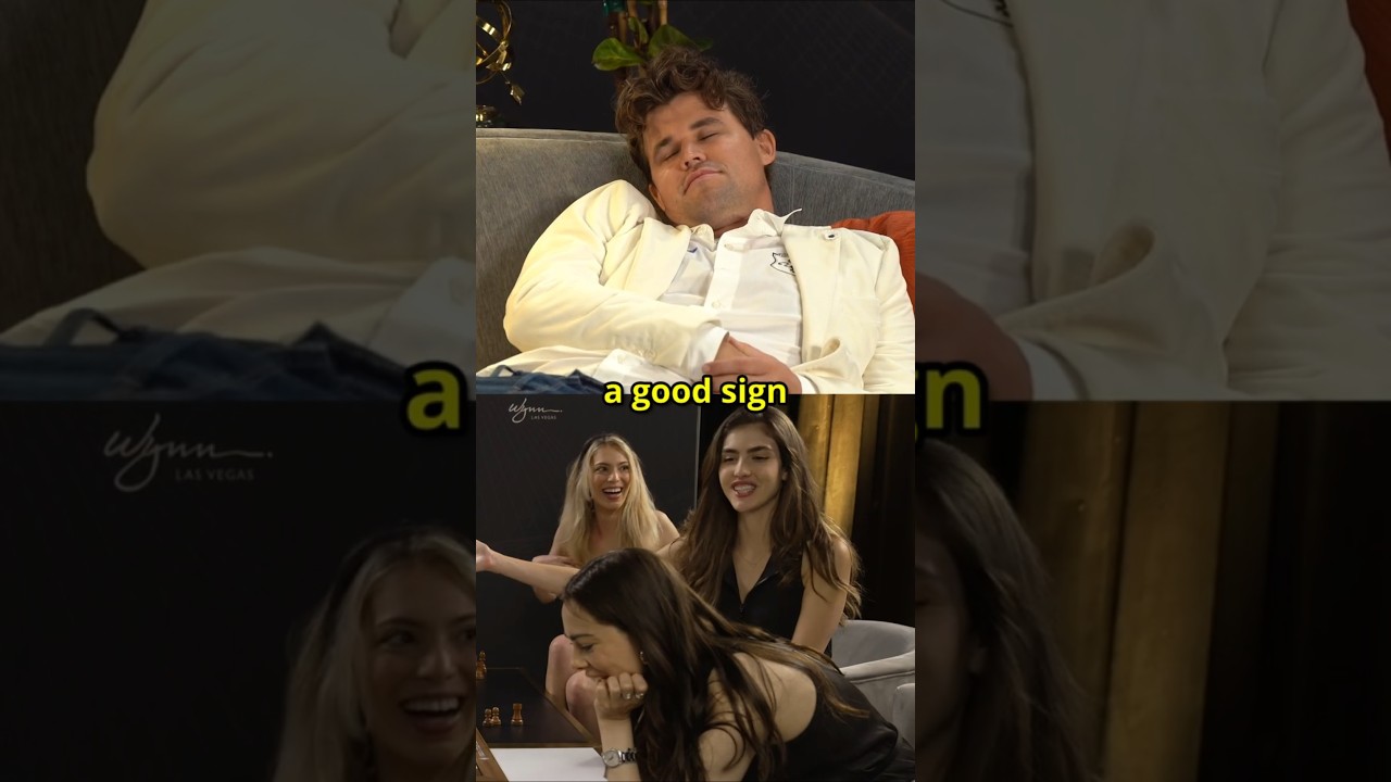 Magnus falls asleep playing chess vs 3 women...