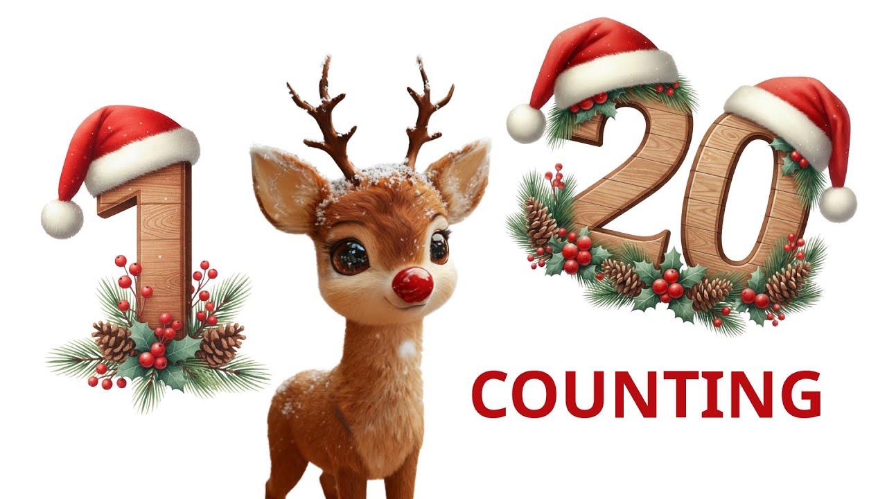 Counting 1 to 20 Christmas Song for Kids | Fawn Numbers | Fun Winter Learning Video Preschoolers 