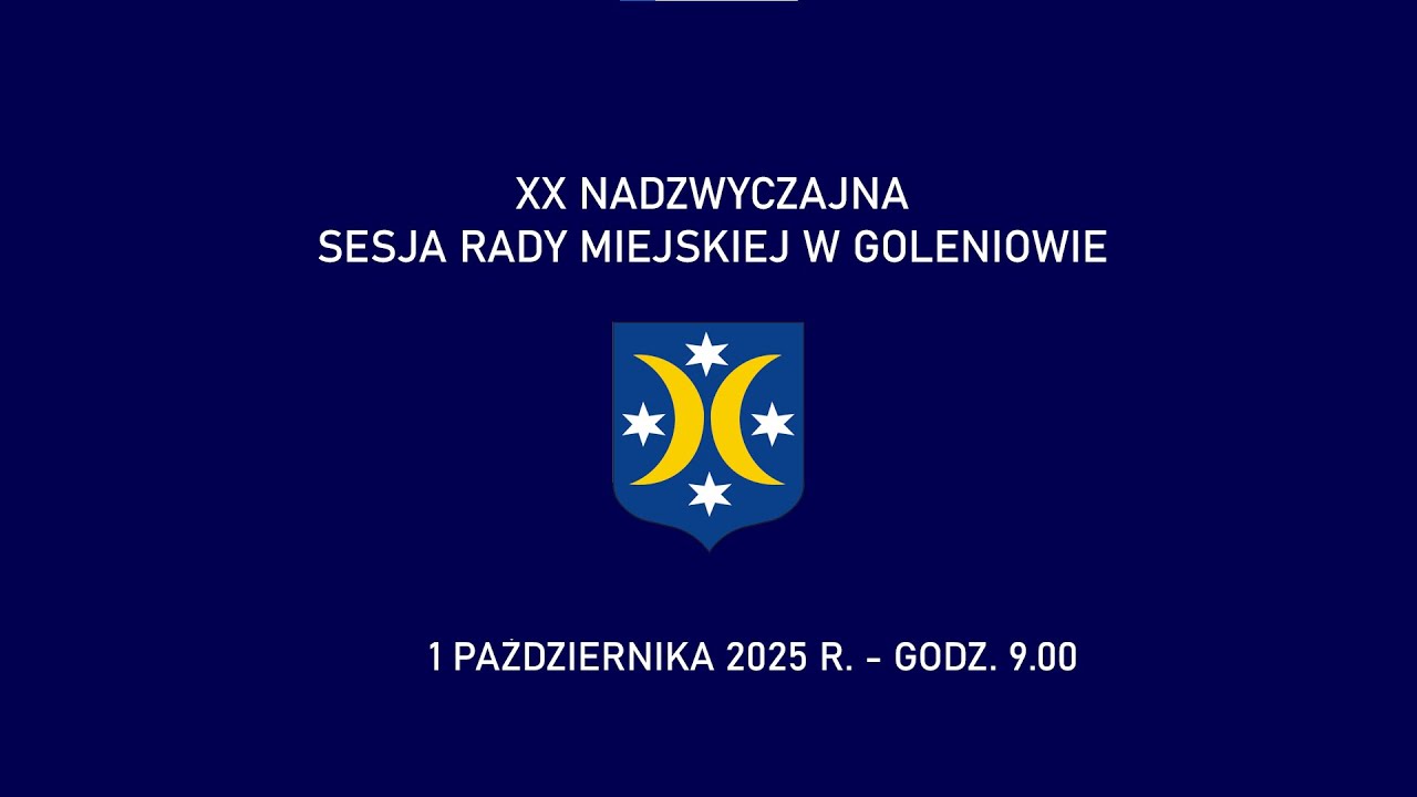 XX Nadzwyczajna Sesja Rady Miejskiej  - 1 października 2025 r.
