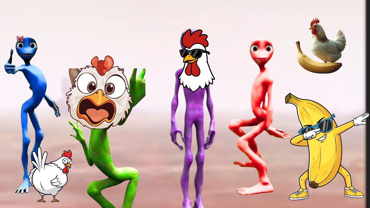 Green Alien Dame tu cosi Banana Chicken REMIX dance | Funny Viral Alien Dance USA