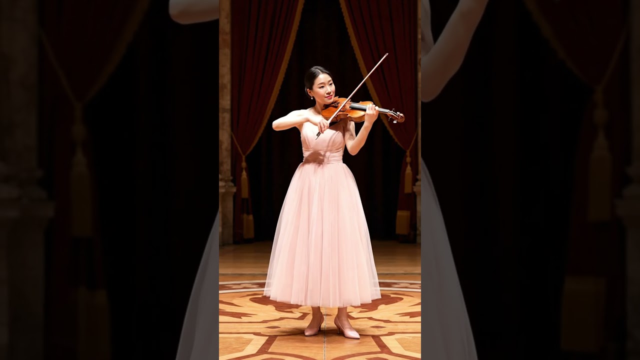 Violin Music Filling an Indoor Hall with Rich Acoustics