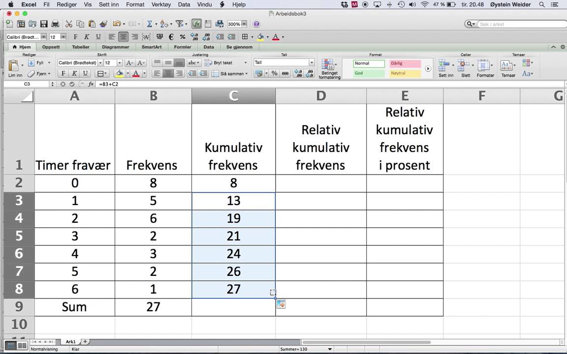 Realtiv kumulativ frekvens