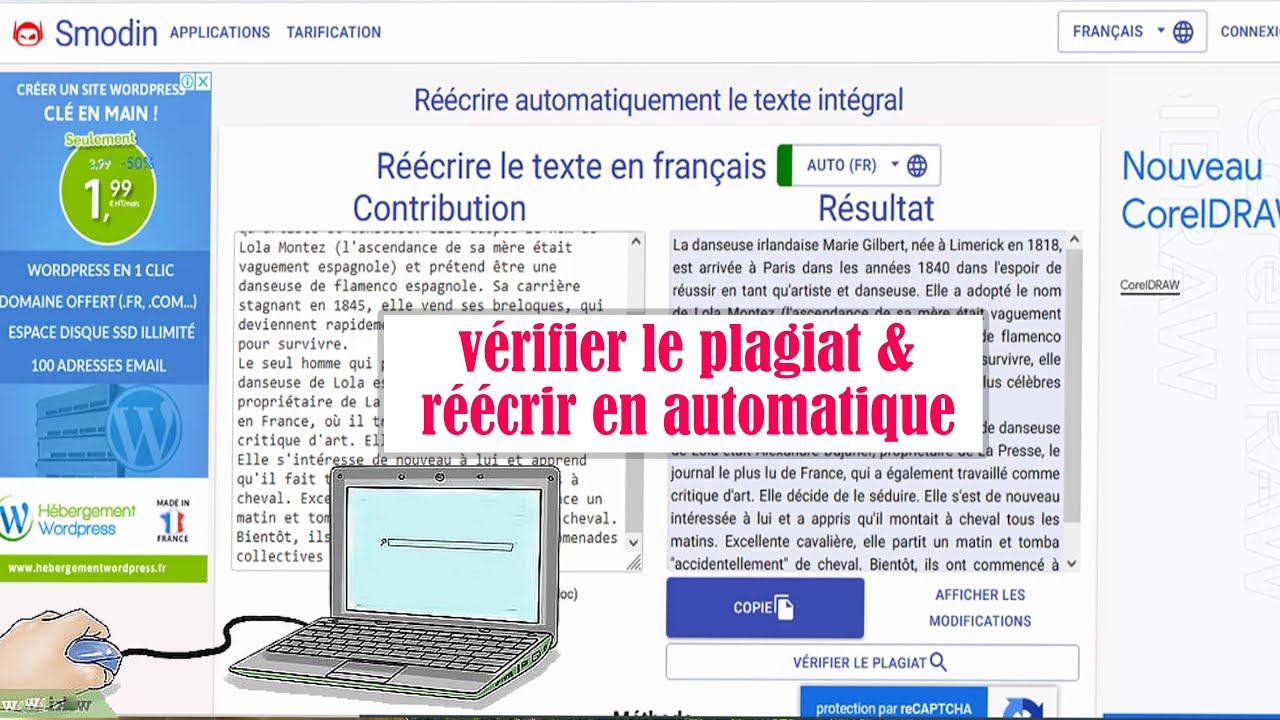 comment r&eacute;&eacute;crire un texte et v&eacute;rifier le plagiat