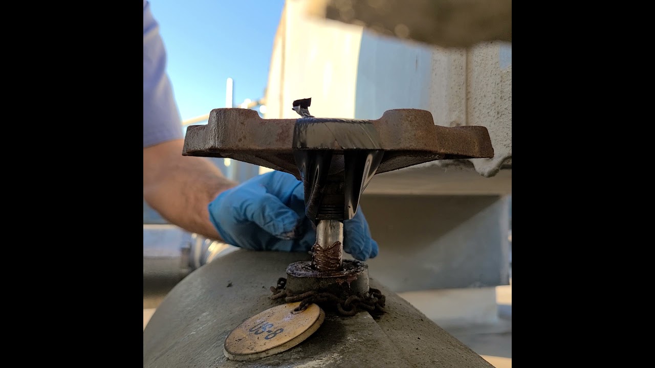 repacking ammonia valve stem.