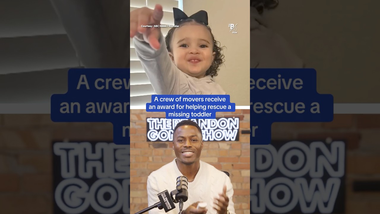A crew of movers receive an award for helping rescue a missing toddler