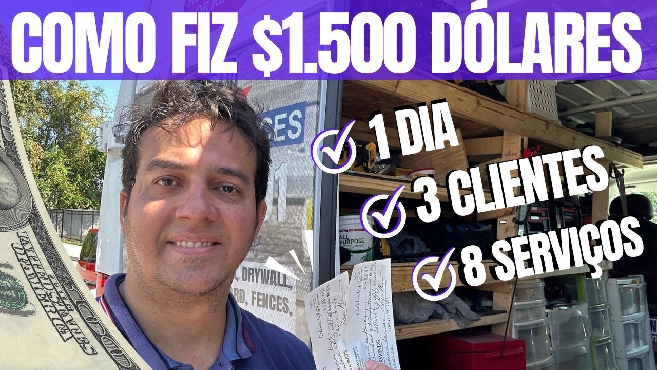 COMO GANHEI $1500 DÓLARES EM 3 CLIENTES E 8 TRABALHOS NOS EUA 🇺🇸