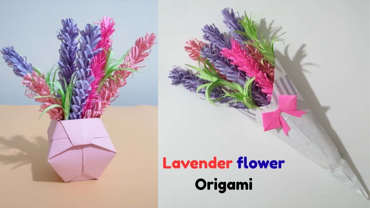 Lavender flower | How to Make Paper Flower | DIY Flower Bouquet | Handmade Craft | Pink