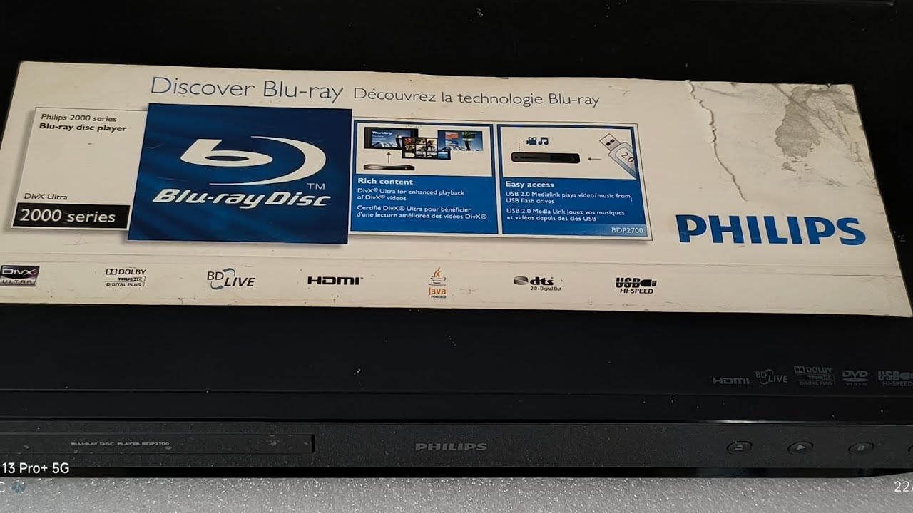 Philips blu ray player BDP-2700-12 model lite use 