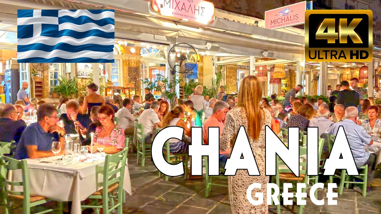 CHANIA GREECE 4K | Evening Walk Through Chania's Romantic Streets