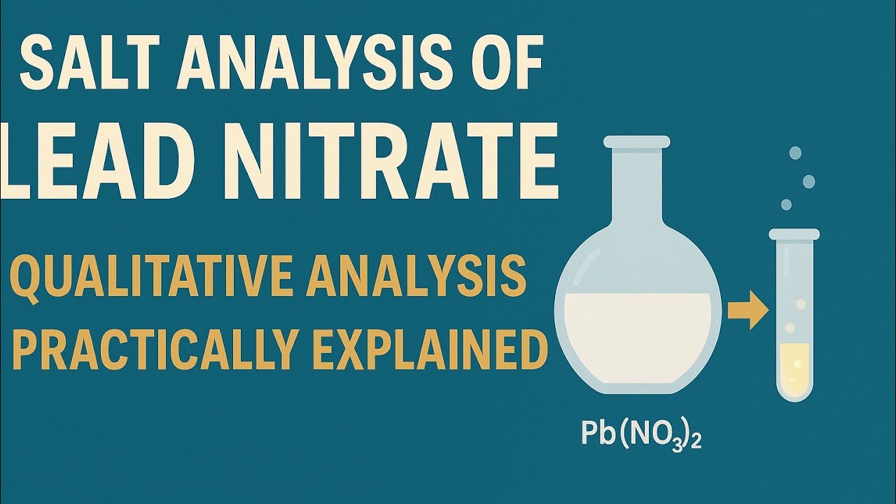 Salt Analysis of Lead Nitrate for Class 11th & 12th Chemistry Practically Explained