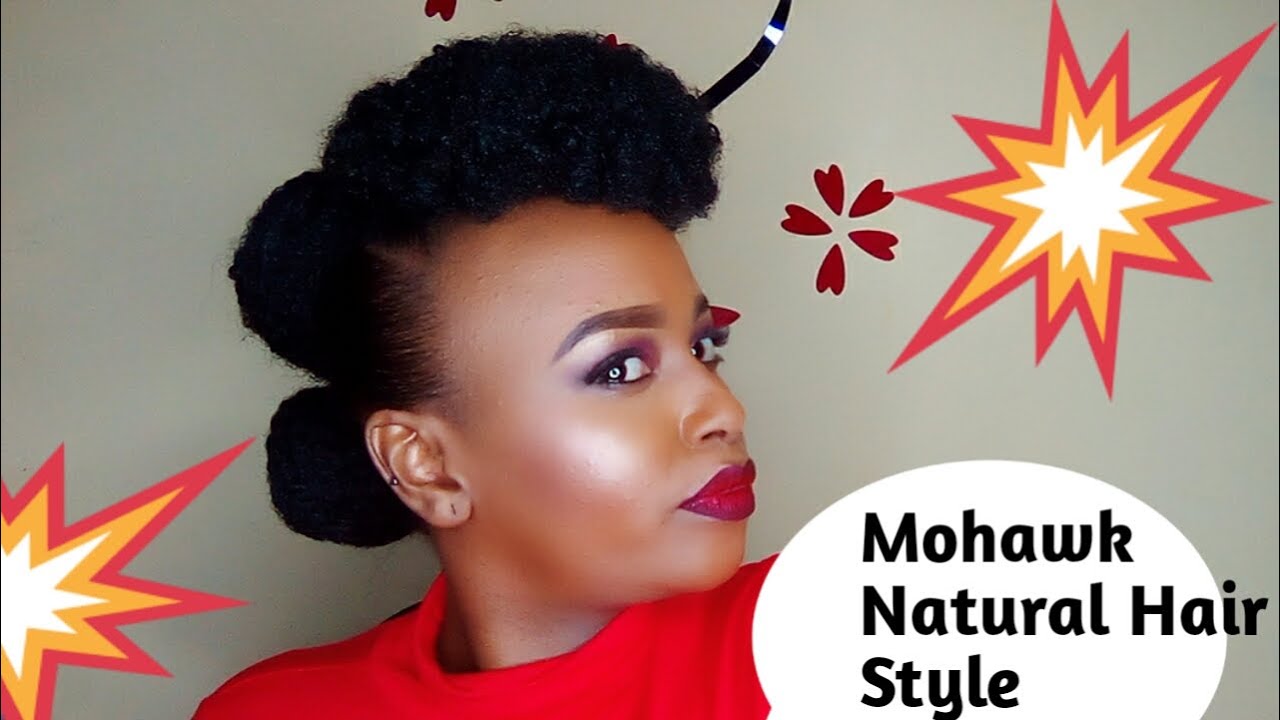 HOW TO FAUX HAWK USING ANGLES MARLEY BRAID AND A HAIR BUN ON NATURAL HAIR