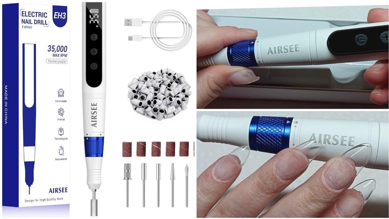 ♡ AIRSEE EH3 Cordless Nail Drill PR Unboxing & Review ♡ #Airsee #EH3NailDrill #Rechargable #35000RPM