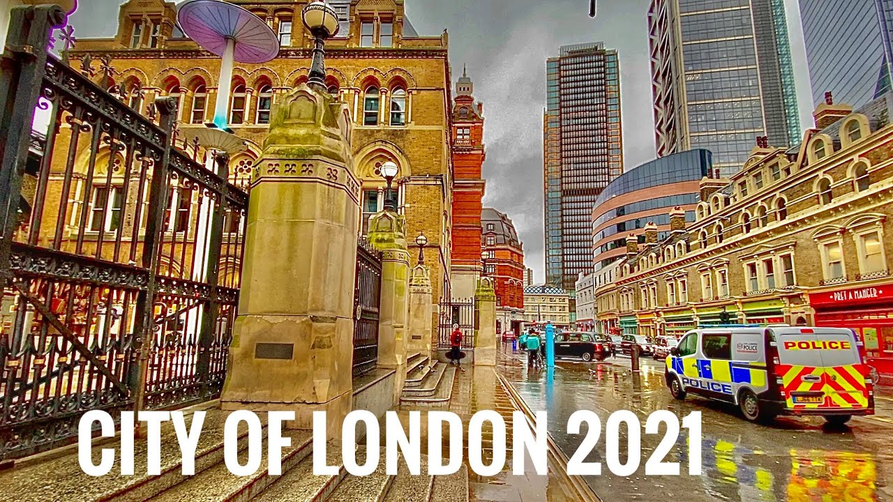 First Full National Lockdown of 2021 - Walking City of London, on a Rainy Wet Day, 4k Walk