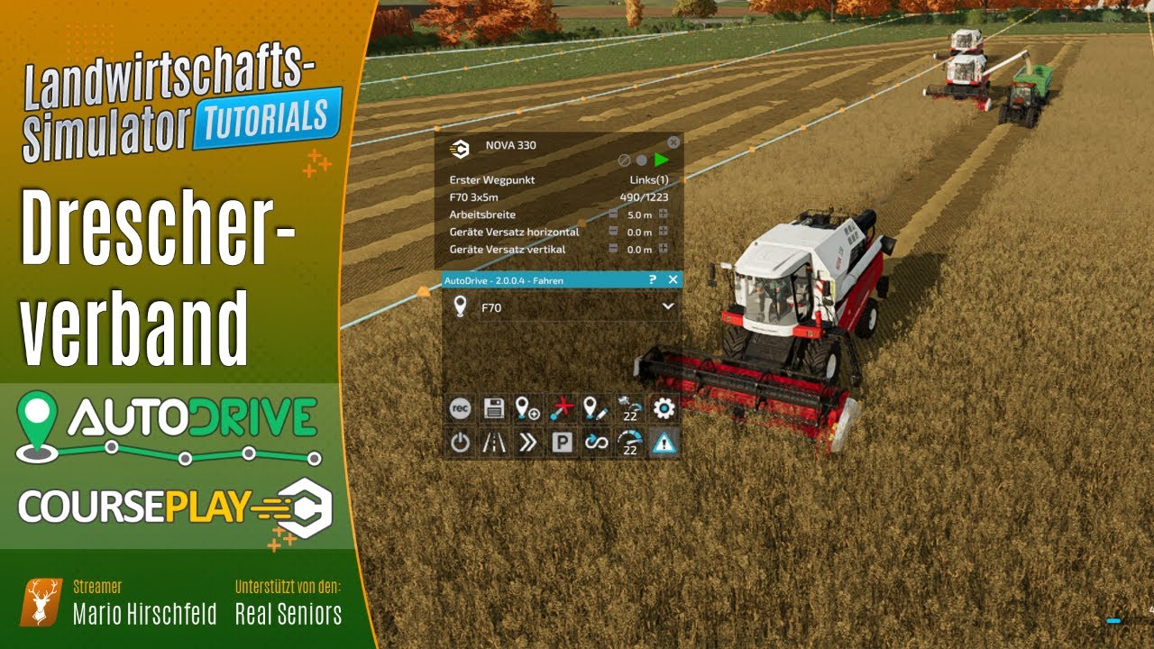 LS22 Tutorials: 🚜 Drescher im Fahrzeugverband mit CoursePlay - Für Einsteiger