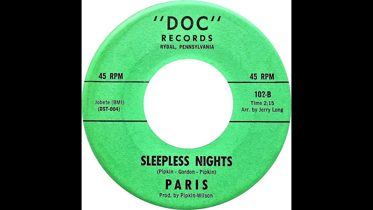 Paris - SLEEPLESS NIGHTS  (Gold Star Studios)  (1964)
