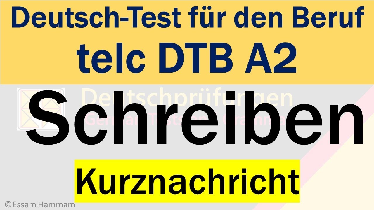DTB A2 | Deutsch-Test f&uuml;r den Beruf A2 | Schreiben | Eine Antwort auf eine Kurznachricht schreiben