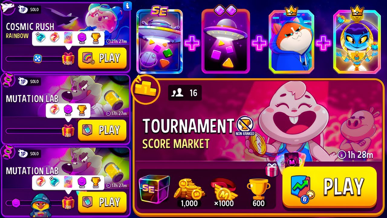 2 in 1 #matchmasters 🔥 x3 Solo: Mutation Lab 200 & 300 DNA, Rainbow Rush // Score Market Tournament