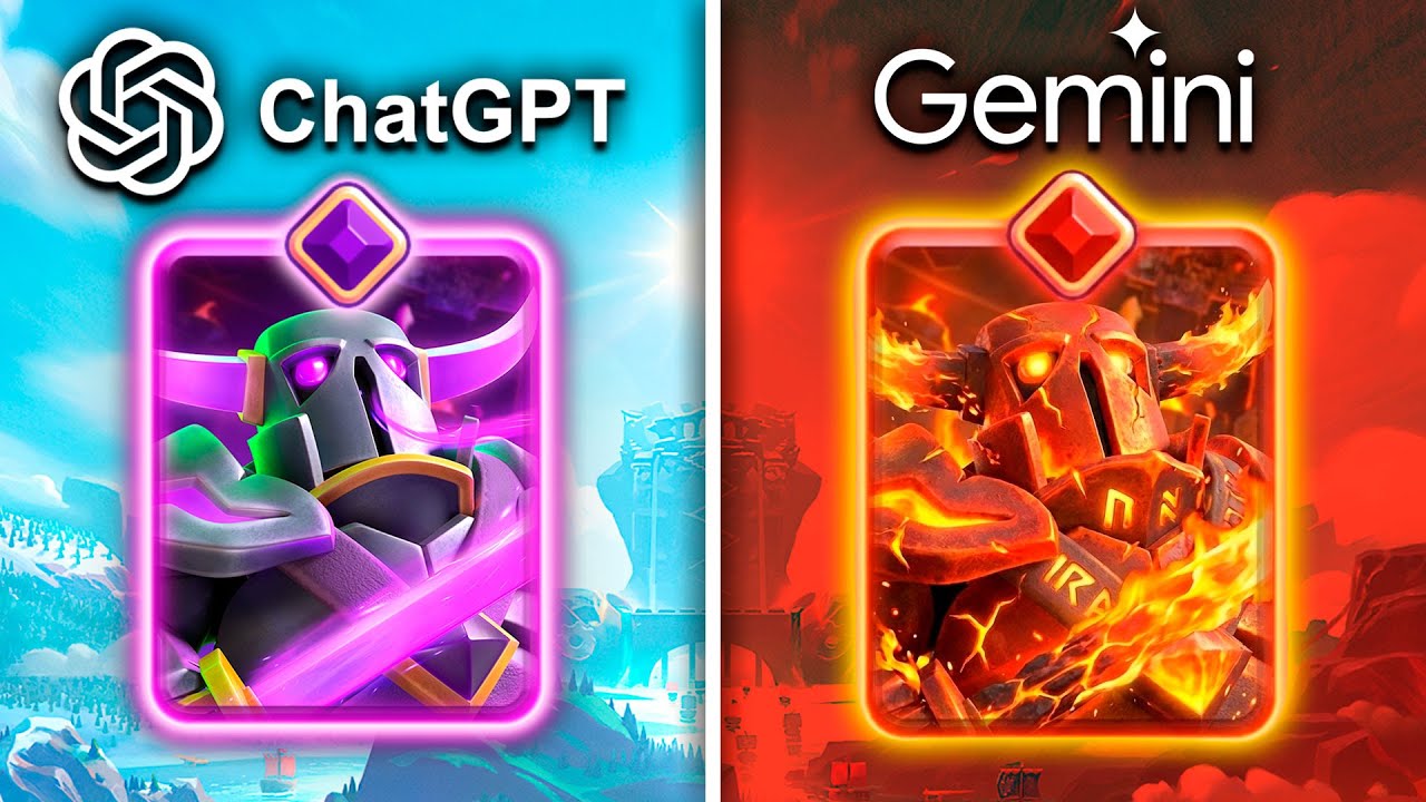 ChatGPT VS GEMINI qui fait les MEILLEURS deck CLASH ROYALE ??