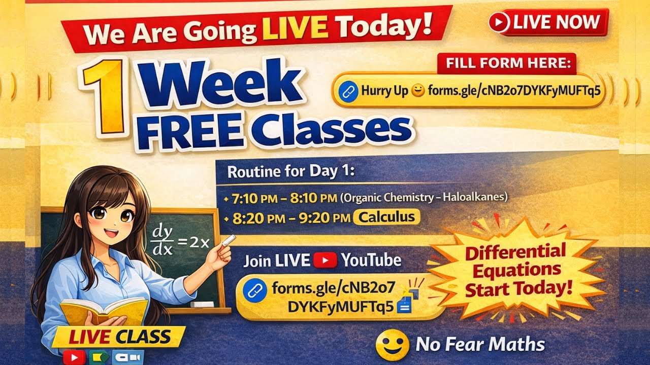 NEB Grade 12 FREE Live Classes 🔴 | Organic Chemistry & Calculus (Differential Equations) | Day 1