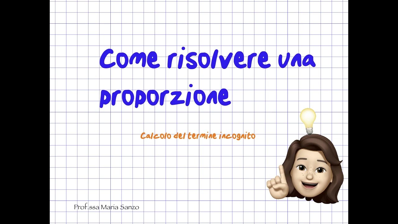 Calcolo del termine incognito di una proporzione.