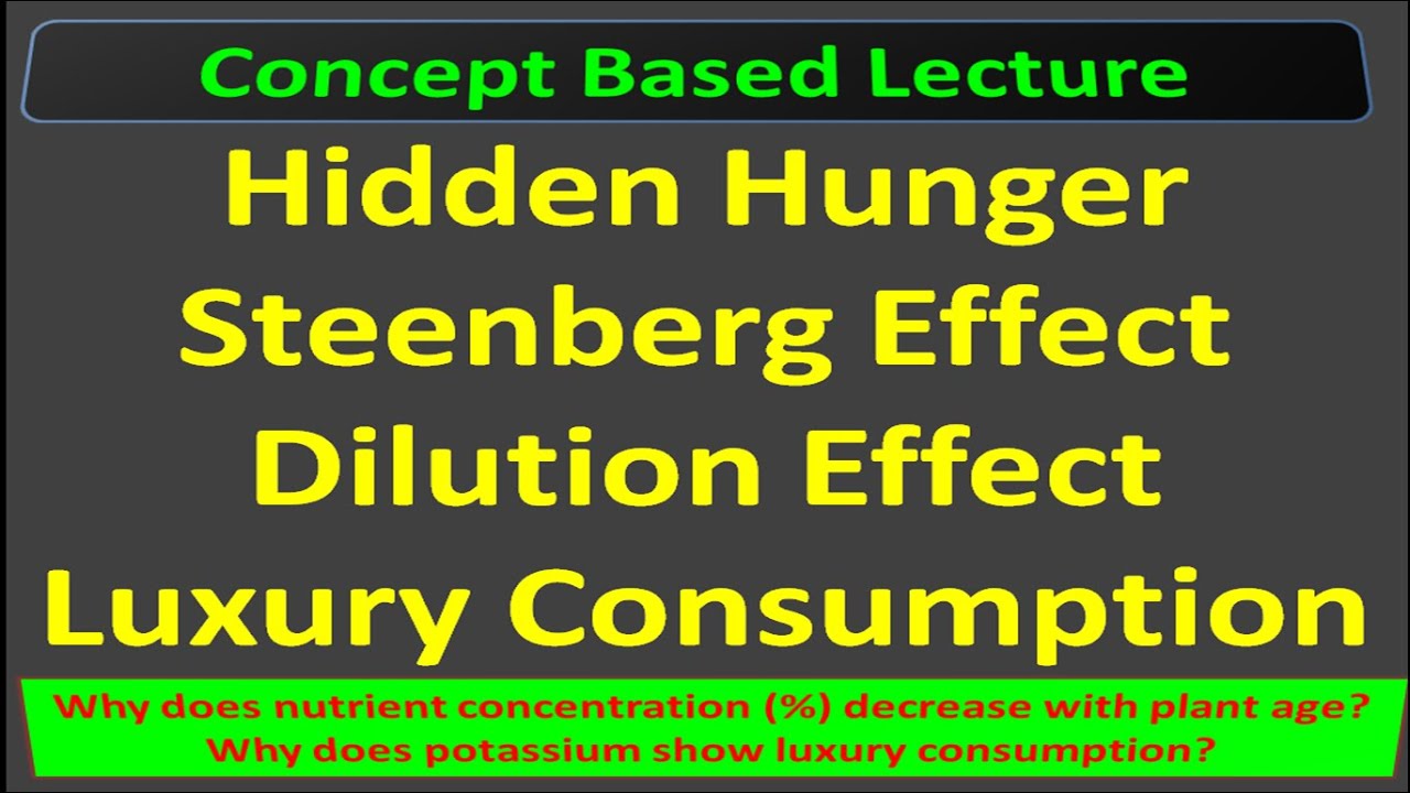 Hidden Hunger, Steenberg Effect, Dilution Effect, Luxury Consumption