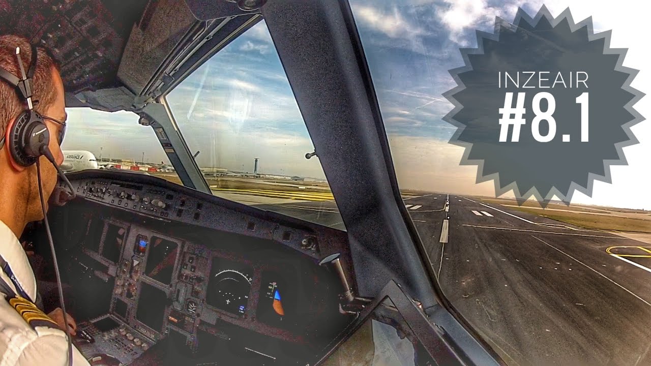 A330 TAKE OFF IN AN THECOCKPIT AT PARIS CDG RWY 08L