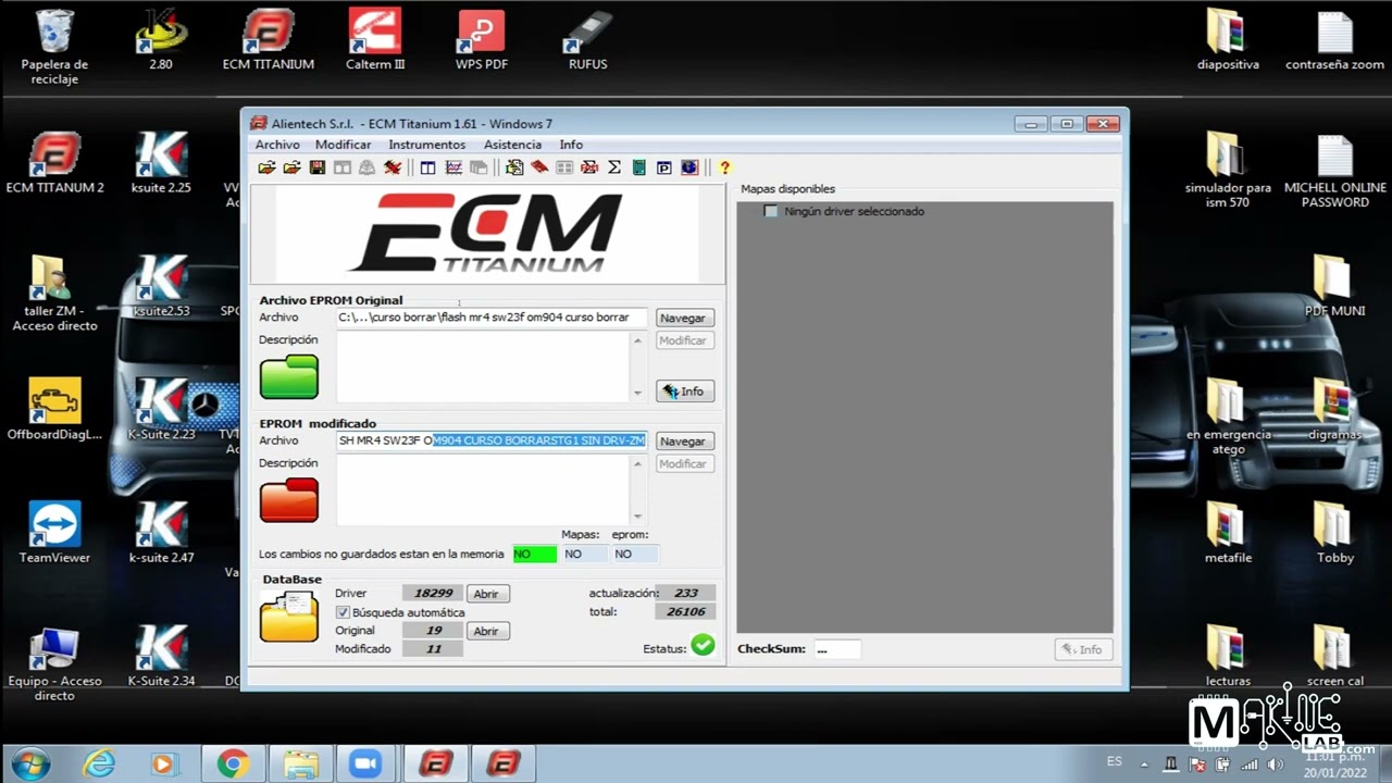 Guardando mapas modificados y verificando checksum (ECM Titanium)
