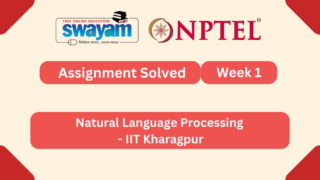 Natural Language Processing Week 1 | NPTEL ANSWERS 2026 