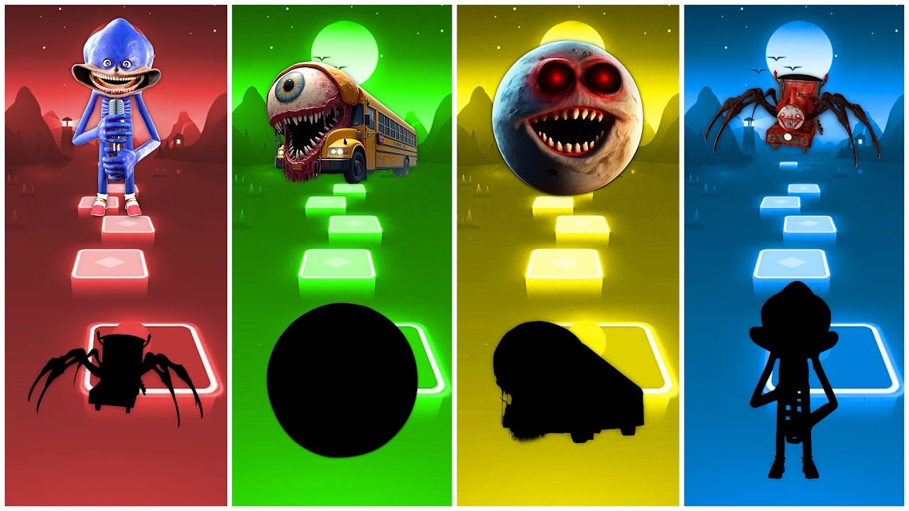 Shin Sonic 🆚 Eater Bus 🆚 Lunar Moon 🆚 Choo Choo Charles | Tiles Hop EDM Rush!