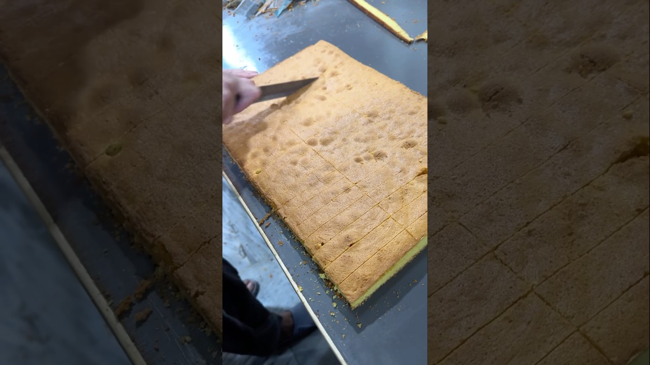 Cutting through perfection&mdash;cake never looked this satisfying #cake #tasty #soft #delicious #fyp